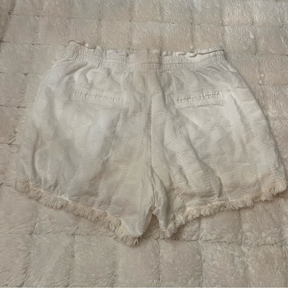 Heartloom Cream Textured Fringe Pull On Shorts Size Small 2898 - Picture 5 of 7